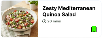 Recipe Card Mediterranean Quinoa Salad item layout